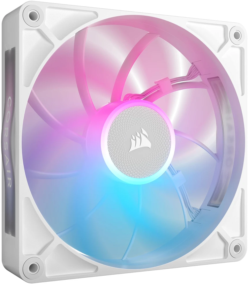 CORSAIR iCUE LINK RX140 MAX RGB PWM ventiliatorius – 2 vnt., 140 mm, Baltas