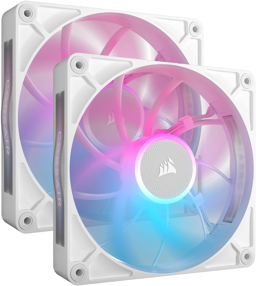 CORSAIR iCUE LINK RX140 MAX RGB PWM ventiliatorius – 2 vnt., 140 mm, Baltas