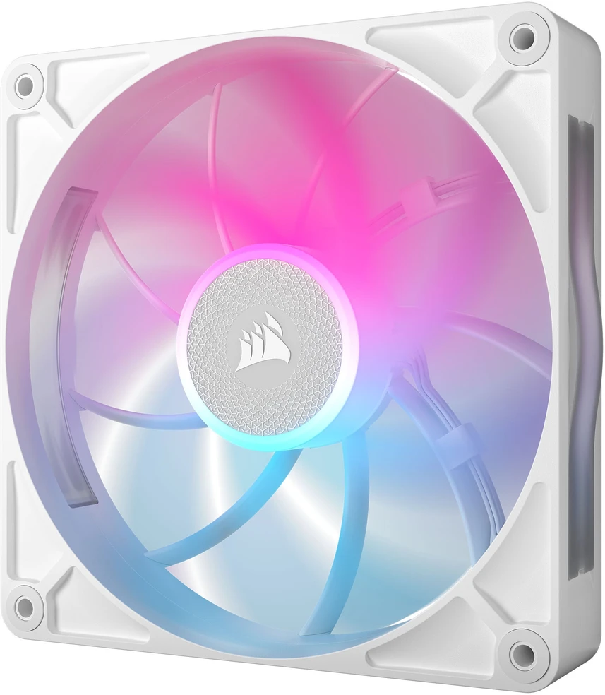 CORSAIR iCUE LINK RX140 MAX RGB PWM ventiliatorius – 2 vnt., 140 mm, Baltas