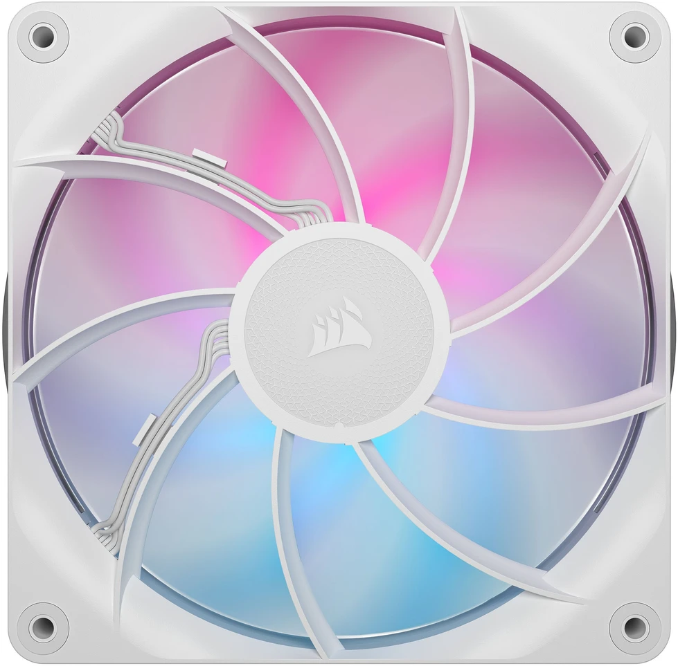 CORSAIR iCUE LINK RX140 MAX RGB PWM ventiliatorius – 2 vnt., 140 mm, Baltas