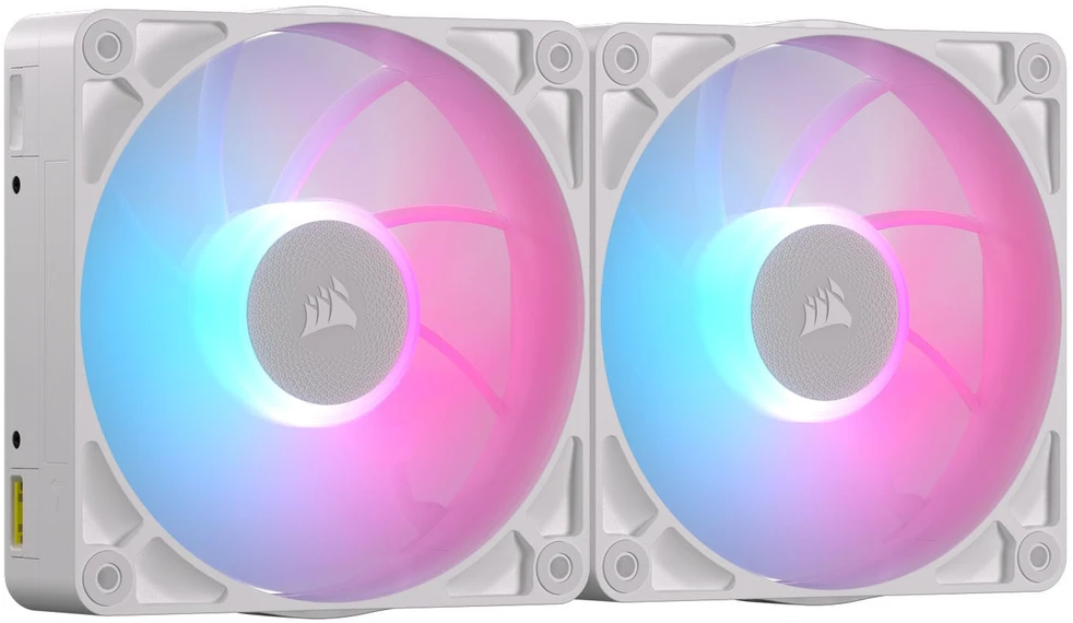 CORSAIR iCUE LINK RX140 MAX RGB PWM ventiliatorius – 2 vnt., 140 mm, Baltas