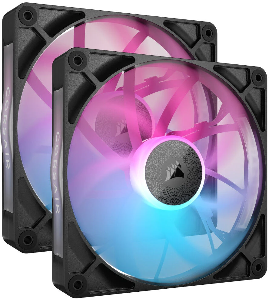 Corsair iCUE LINK RX140 RGB Series, PWM korpuso ventiliatorius 2er Pack – 140mm, juodos spalvos