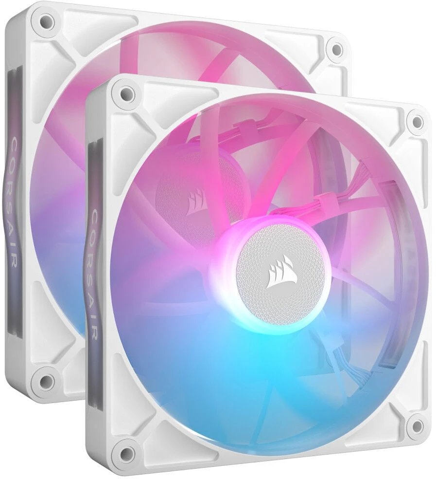 Corsair iCUE LINK RX140 RGB Series, PWM korpuso ventiliatorius 2er Pack – 140mm, baltos spalvos