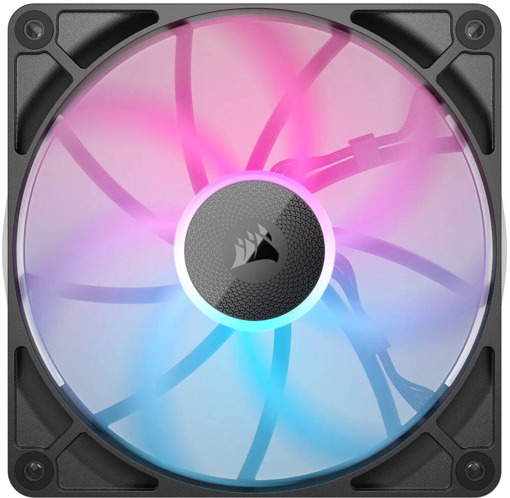 Corsair iCUE LINK RX140 RGB Series, PWM korpuso ventiliatorius 2er Pack – 140mm, juodos spalvos