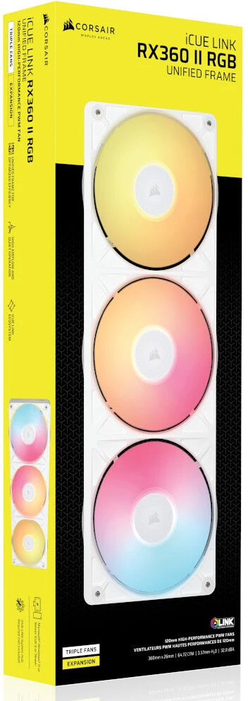 CORSAIR LĂĽfter iCUE Link RX360 II Unified Frame RGB Baltas