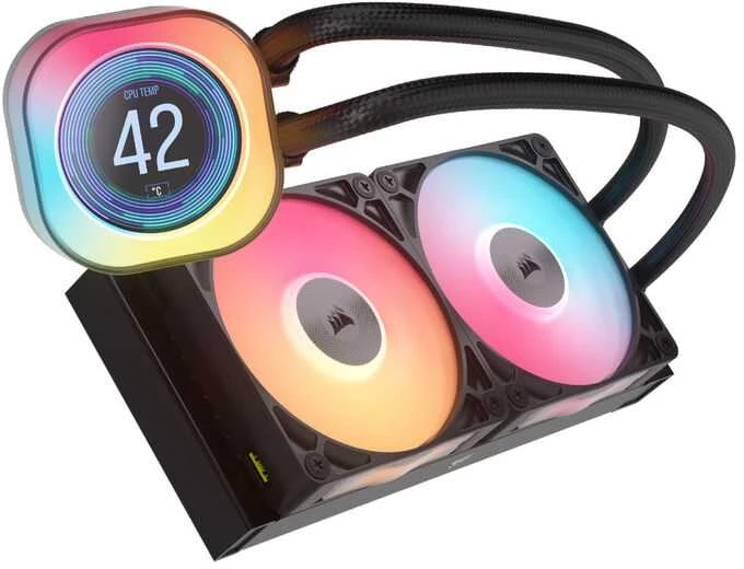Corsair iCUE LINK TITAN 240 aušintuvas su skystųjų kristalų ekranu