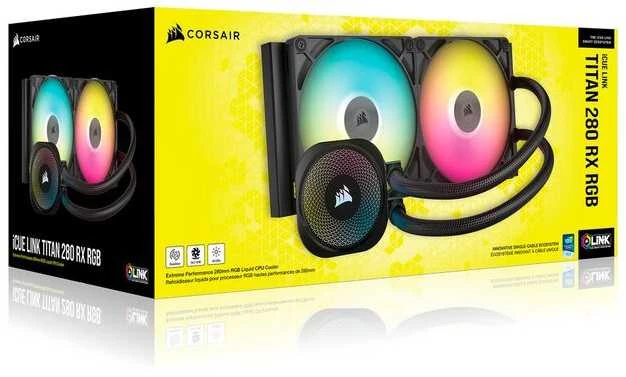 Corsair iCUE LINK TITAN RX RGB Procesorius Viskas viename skysčių aušintuvas 14 cm Juodas 1 vnt.