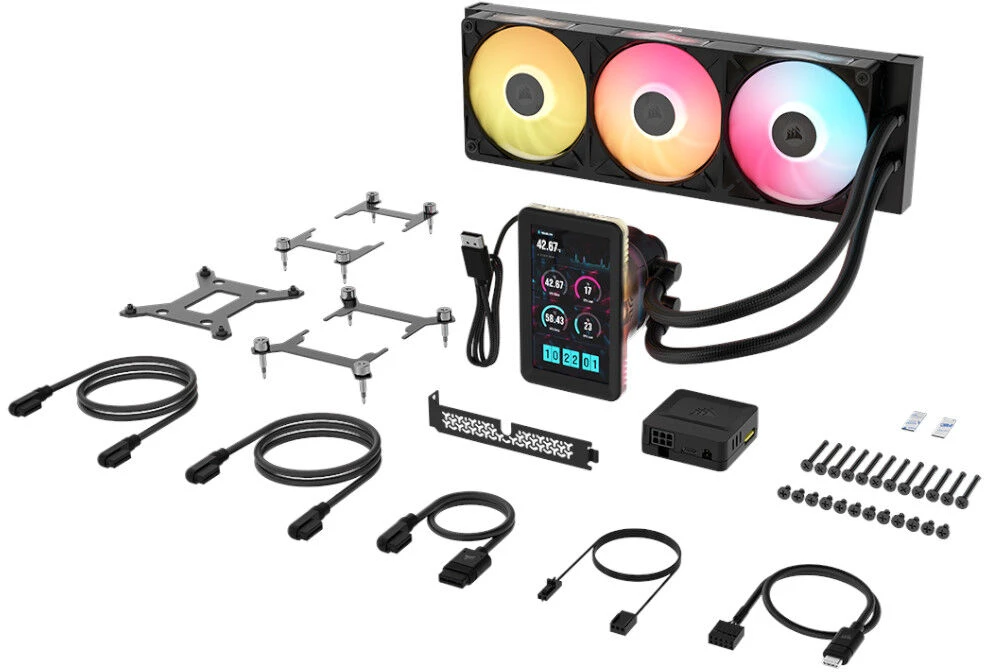 Corsair iCUE LINK TITAN II 360 RX LCD procesoriaus viskas viename skysčio aušintuvas 36 cm juodas 1 vnt.