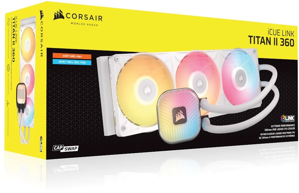 Corsair Chłodzenie procesora icue link titan ii 360rx rgb 360mm balta