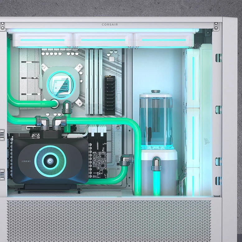 „Corsair iCUE Link XD6 RGB Elite Pump Reservoir Combo“ – baltas