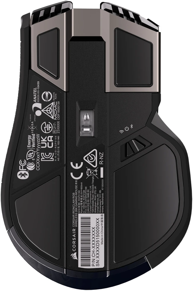 Corsair IRONCLAW SE | Pelė žaidimams | Belaidė/su laidu | 2.4GHz, Bluetooth, USB-C | Juoda