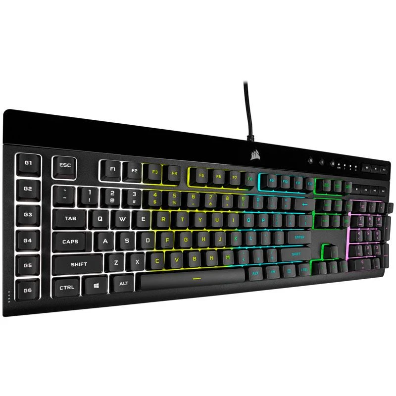 Žaidimų klaviatūra Corsair K55 RGB Pro su 5 zonų RGB pašvietimu, DE išdėstymas
