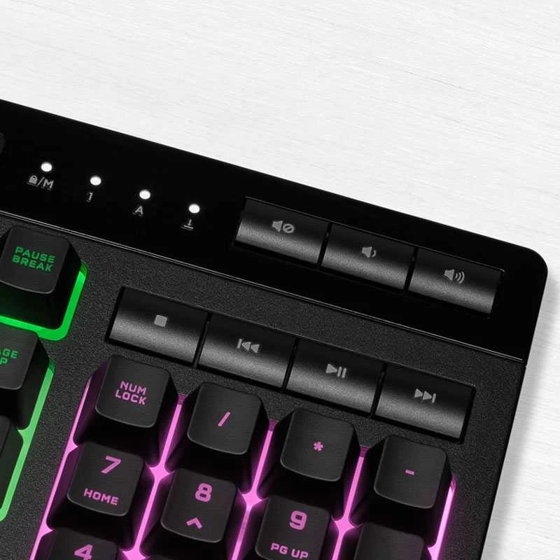 Žaidimų klaviatūra Corsair K55 RGB Pro su 5 zonų RGB pašvietimu, DE išdėstymas