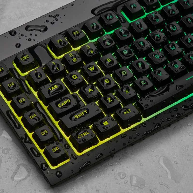 Žaidimų klaviatūra Corsair K55 RGB Pro su 5 zonų RGB pašvietimu, DE išdėstymas