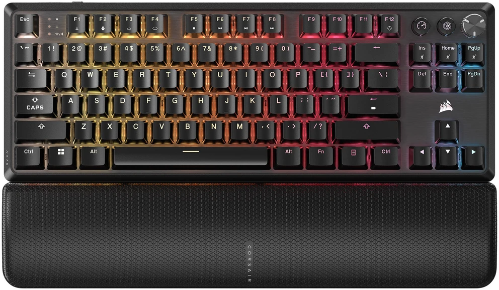 Corsair K70 CORE TKL WIRELESS RGB Klaviatūra žaidimams, mechaninė, ISO (DE), MLX Raudonas Switch - juodas