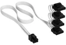 Corsair Cable, Type 4, PATA Power Connectors, 450mm, 550mm, 650mm, 750mm, individually sleeved – baltas