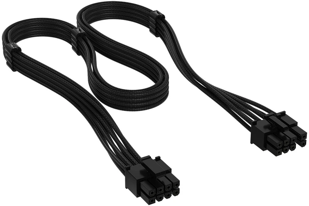 Corsair kabelių rinkinys, 4 tipo, nuolatinės srovės kabelių pradinis rinkinys, atskirai suvyniotas – juodas