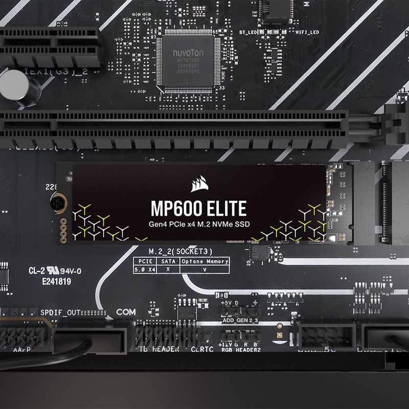M.2 1TB CORSAIR PCI-E NVMe Gen4 MP600 ELITE mažmeninė prekyba