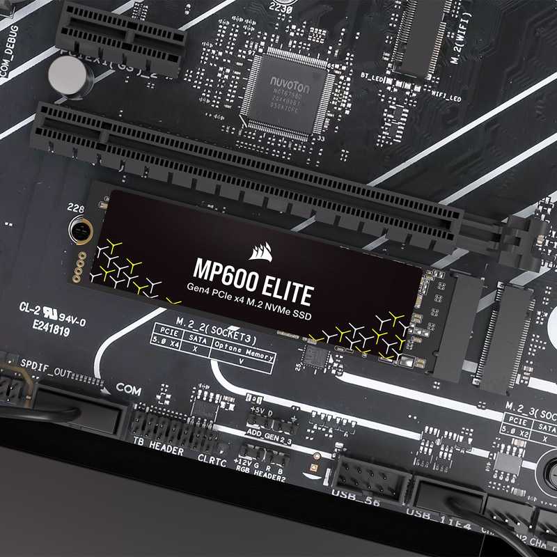 „Corsair MP600 Elite NVMe SSD“, PCIe 4.0 M.2 tipo 2280 – 2 TB