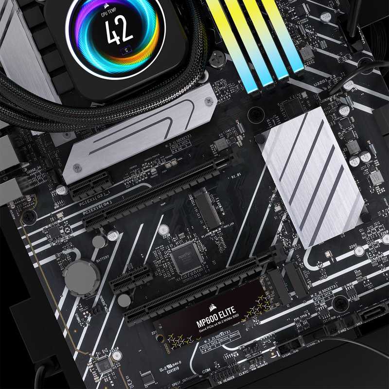M.2 1TB CORSAIR PCI-E NVMe Gen4 MP600 ELITE mažmeninė prekyba
