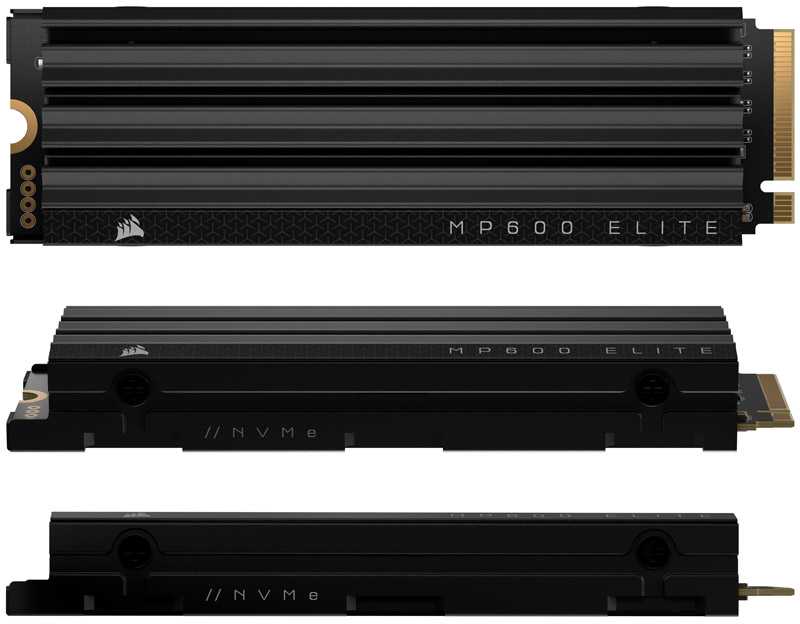 Corsair MP600 Elite NVMe SSD, PCIe 4.0 M.2 Typ 2280 - 1 TB mit Kühlkörper