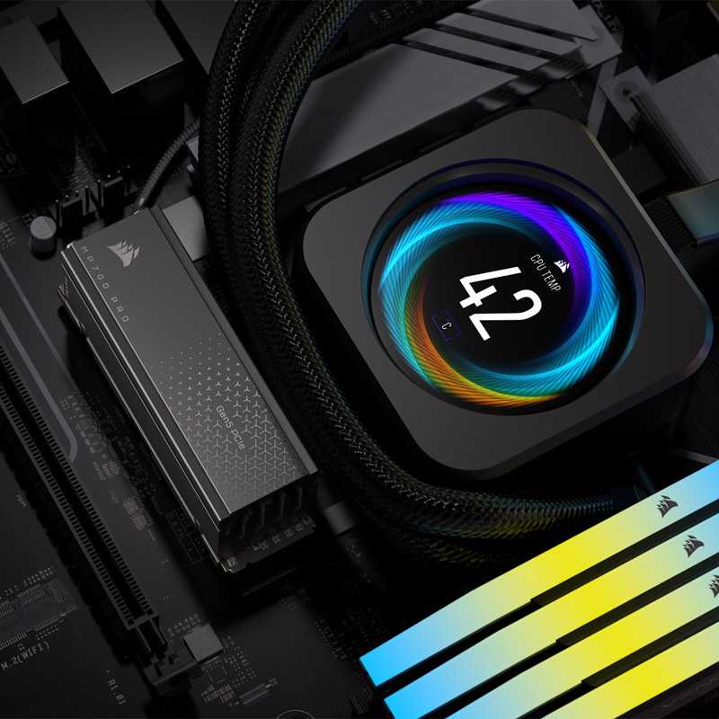 Corsair MP700 Pro NVMe SSD, PCIe 5.0 M.2 Typ 2280 - 2 TB mit Kühlkörper