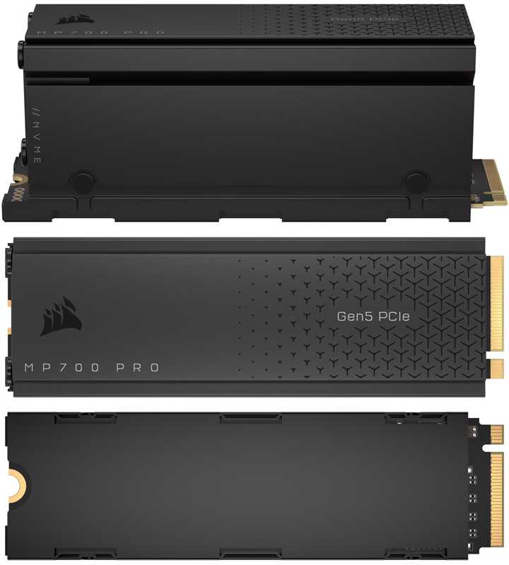 Corsair MP700 Pro NVMe SSD, PCIe 5.0 M.2 Typ 2280 - 2 TB mit Kühlkörper