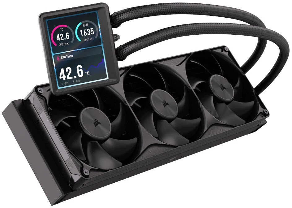 Corsair Nautilus II 360 RS LCD 360 mm AIO aušintuvas, juodas