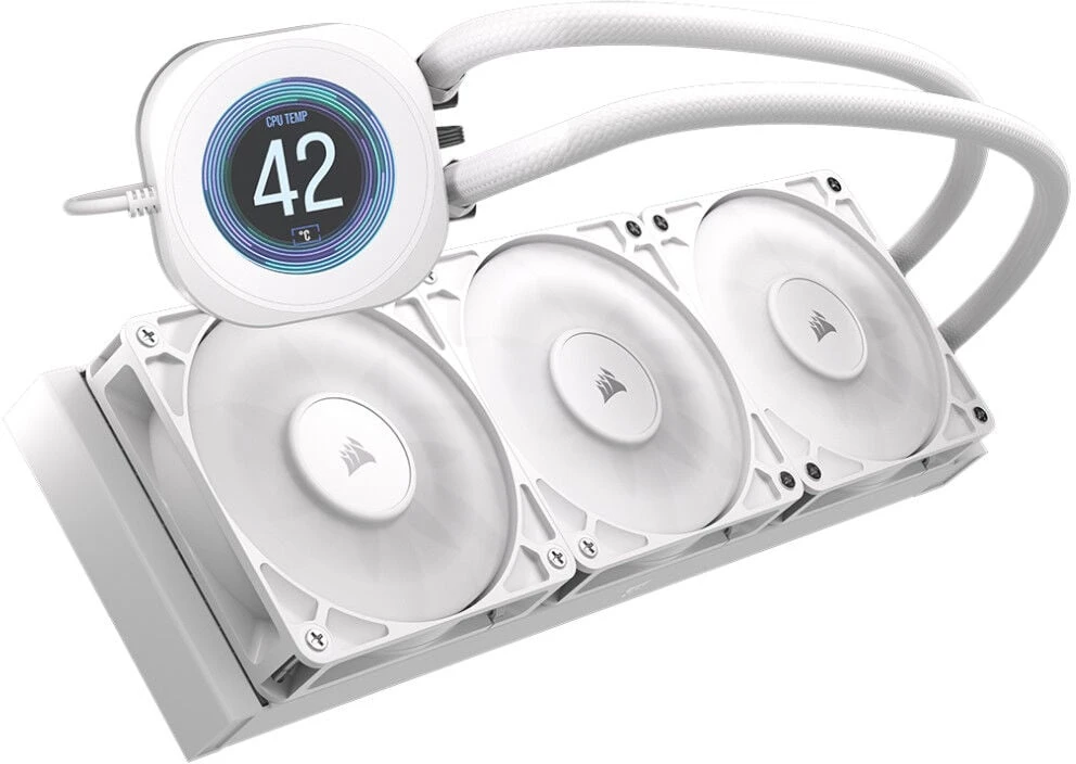 Corsair Nautilus RS 360 LCD ARGB „viskas viename“ „Vanduo Cooling“ – 360 mm, baltas