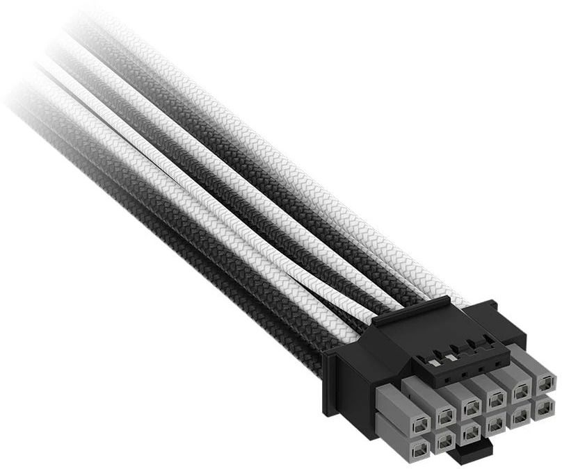 Corsair Premium Sleeved 12V-2×6 to 12V-2×6 Cable, Universal – Juodas/Baltas