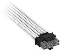 „Corsair Premium Sleeved 12V-2×6“ į 2x 6+2 kontaktų PCIe kabelis, universalus – baltas