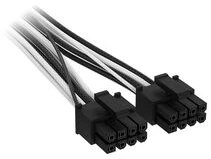 „Corsair Premium Sleeved“ 2x 8 kontaktų į 12 V 2×6 kabelis, skirtas 4 tipo maitinimo šaltiniui – Juodas/Baltas