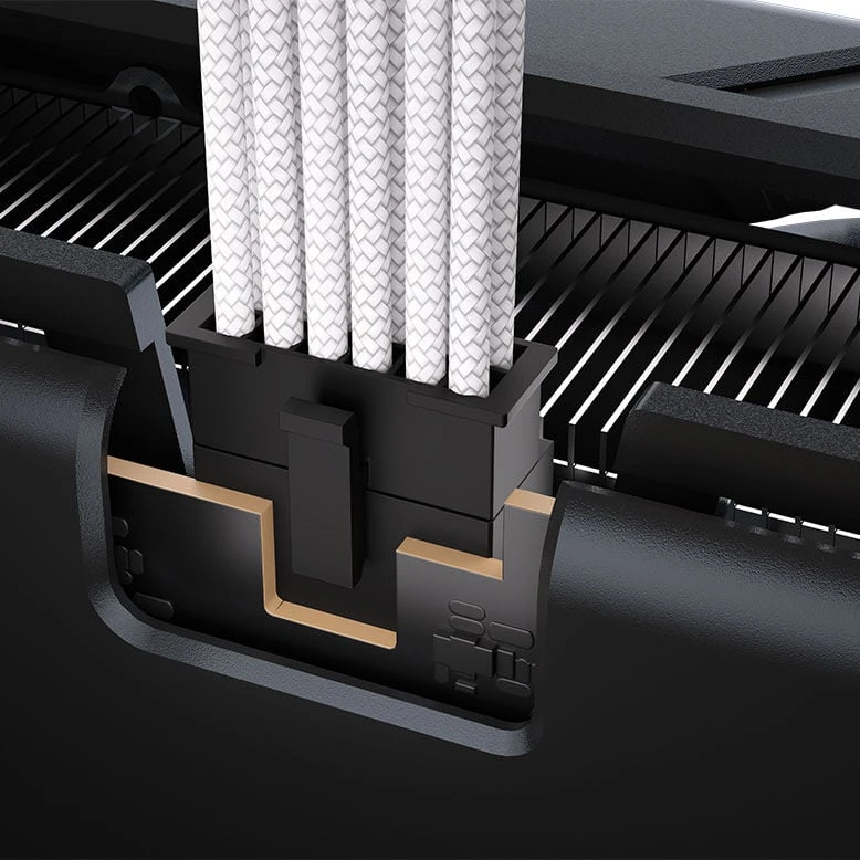 „Corsair Premium Sleeved“ 2x 8 kontaktų į 12V-2×6 kabelis, skirtas 5 tipo maitinimo šaltiniui – Baltas