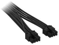 „Corsair Premium Sleeved“ 2x 8 kontaktų į 12V-2×6 kabelis, skirtas 5 tipo maitinimo šaltiniui – Juodas