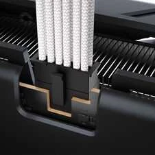 „Corsair Premium Sleeved“ 2x 8 kontaktų į 12V-2×6 kabelis, skirtas 5 tipo maitinimo šaltiniui – Baltas