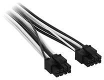 „Corsair Premium Sleeved“ 2x 8 kontaktų į 12V-2×6 kabelis, skirtas 5 tipo maitinimo šaltiniui – Juodas/Baltas