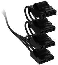 „Corsair Premium Sleeved 4x 4-Pin Molex“ kabeliai, skirti 5 tipo maitinimo šaltiniams – Juodas