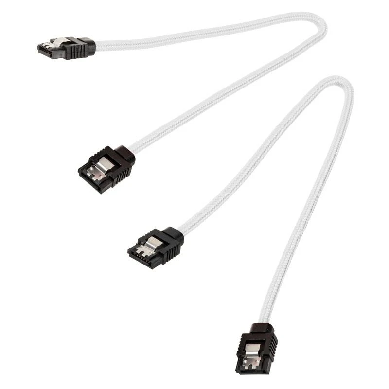 „Corsair Premium SATA“ kabelis su įdėklu, baltas 30 cm, 2 vnt. pakuotėje
