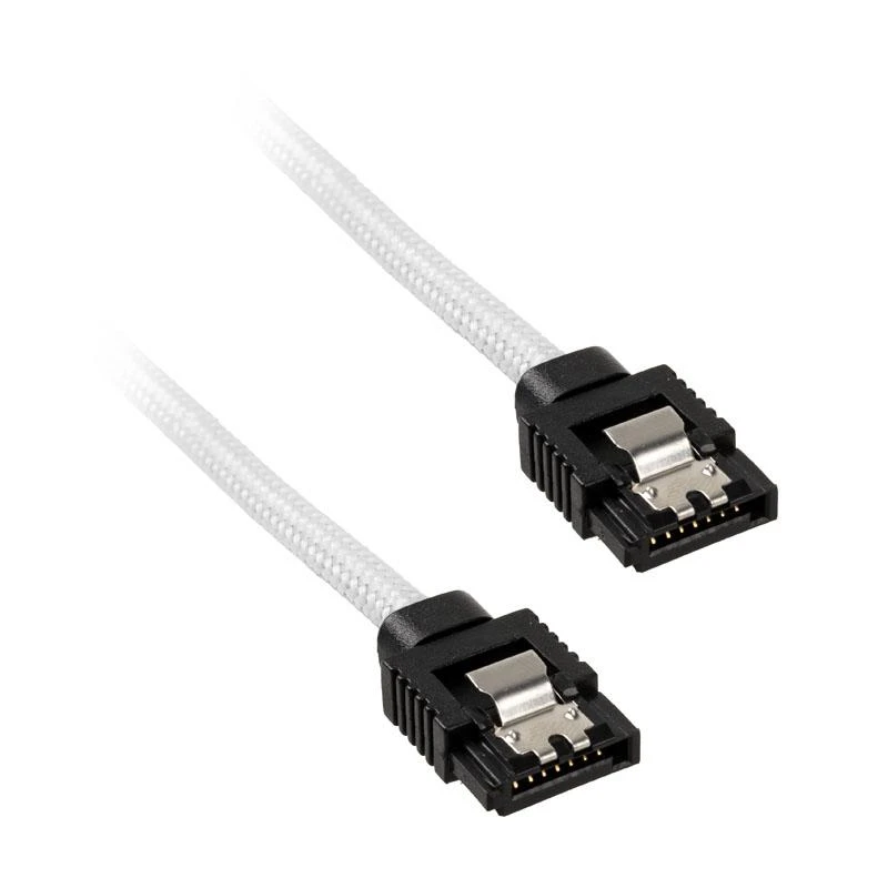 „Corsair Premium SATA“ kabelis su įdėklu, baltas 60 cm, 2 vnt. pakuotėje