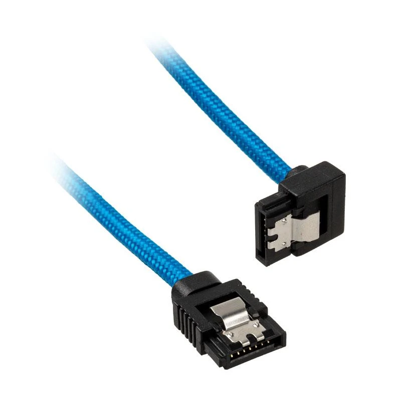 „Corsair Premium Sleeved SATA“ kampinis kabelis, mėlynas 60 cm – 2 vnt. pakuotėje