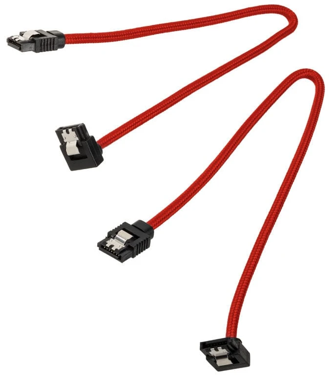 „Corsair Premium SATA“ kampinis kabelis, raudonas, 30 cm, 2 vnt. pakuotėje