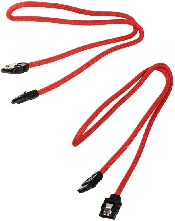 „Corsair Premium“ SATA kabelis su įmautėle, raudonas, 60 cm, 2 vnt. pakuotėje