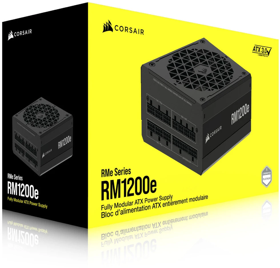CORSAIR RMe serijos RM1200e 1200W visiškai modulinis 80PLUS Gold ATX maitinimo šaltinis