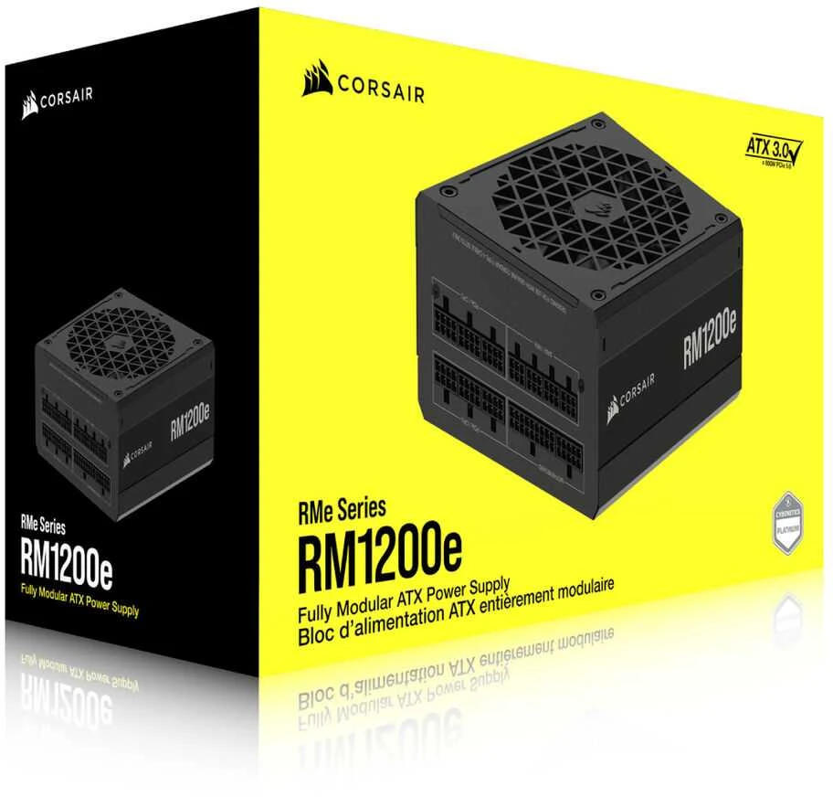 CORSAIR RMe serijos RM1200e 1200W visiškai modulinis 80PLUS Gold ATX maitinimo šaltinis