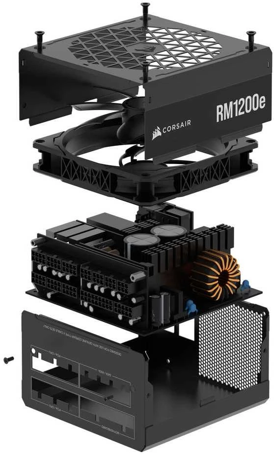 CORSAIR RMe serijos RM1200e 1200W visiškai modulinis 80PLUS Gold ATX maitinimo šaltinis