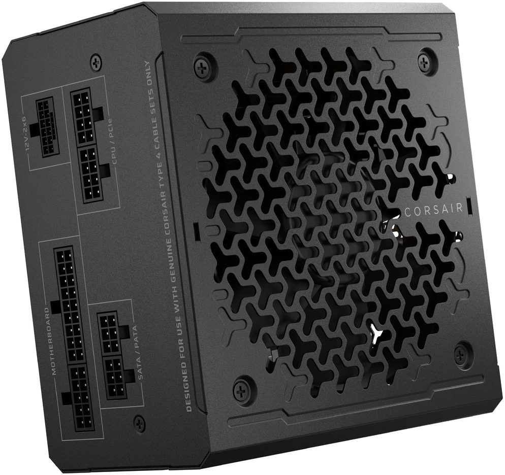 CORSAIR RMe serijos RM650e 650 vatų ATX 3.1 PCIe 5.1 Cybenetics Gold sertifikuotas pilnai modulinis maitinimo šaltinis