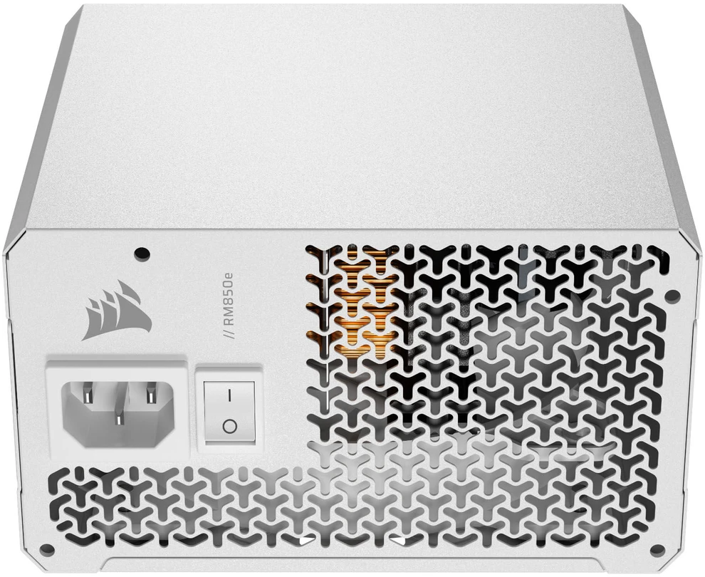 CORSAIR RMe Baltas Serija 3-osios kartos RM850e ThermalProtect Baltas 850 vatų ATX 3.1 PCIe 5.1 Cybenetics modulinis visiškai maitinimo blokas