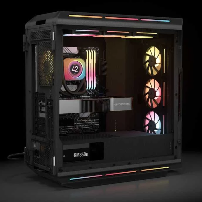 CORSAIR RMe serijos RM850e 850 vatų ATX 3.1 PCIe 5.1 Cybenetics Gold sertifikuotas visiškai modulinis maitinimo šaltinis