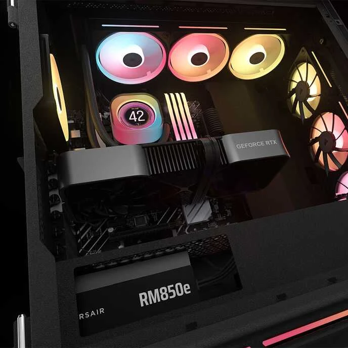 CORSAIR RMe serijos RM850e 850 vatų ATX 3.1 PCIe 5.1 Cybenetics Gold sertifikuotas visiškai modulinis maitinimo šaltinis