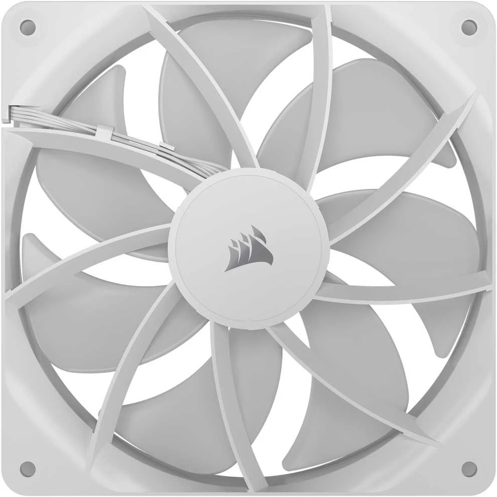 „Corsair RS ARGB PWM“ ventiliatoriai – 2 vnt. pakuotėje, 140 mm, baltas